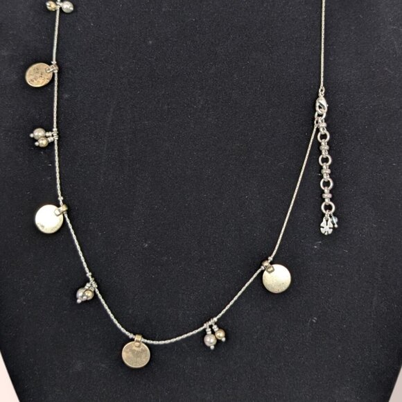 (2/$20) Metal Bead & Disc Necklace - Picture 4 of 5